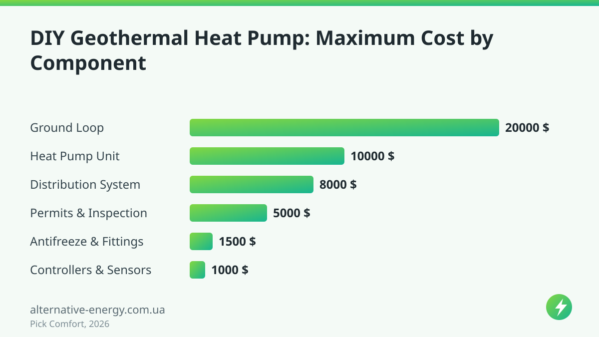 DIY Geothermal Heat Pump: Maximum Cost by Component — Pick Comfort, 2026