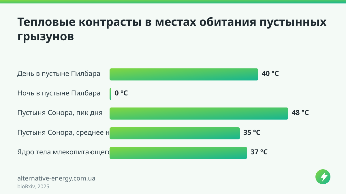 Тепловые контрасты в местах обитания пустынных грызунов — bioRxiv, 2025