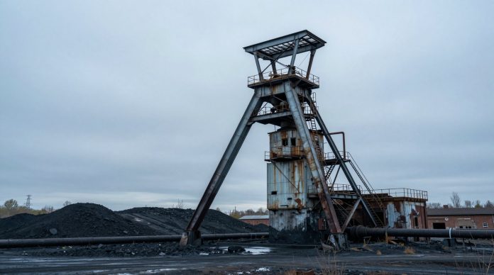 Копер колишньої вугільної шахти як ілюстрація шахтної геотермальної енергії в Європі
