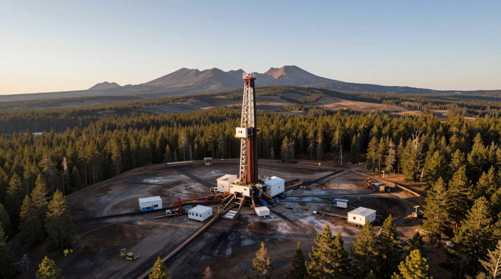 EGS geothermal drilling rig for Mazama Energy's Project Ceres at Newberry Volcano in Oregon