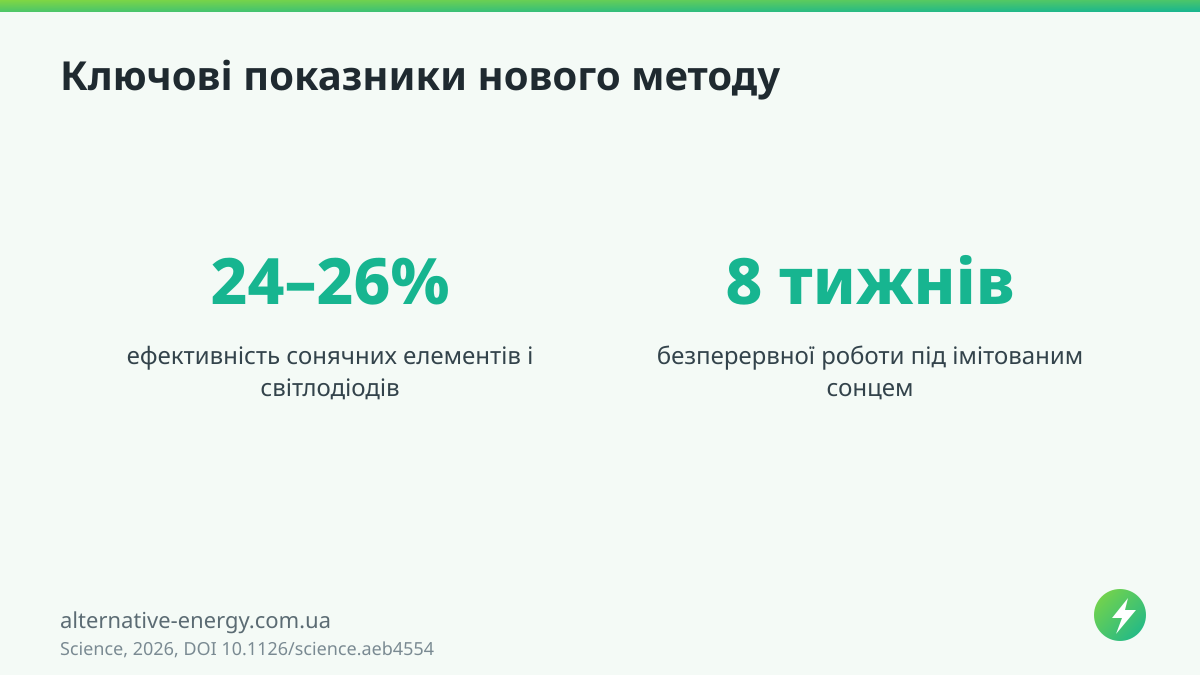 Ключові показники нового методу — Science, 2026, DOI 10.1126/science.aeb4554