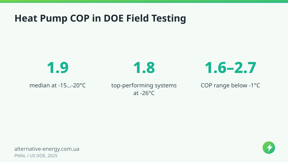 Heat Pump COP in DOE Field Testing — PNNL / US DOE, 2025